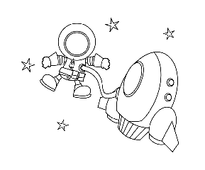 Dibujo de un astronauta en elespacio